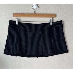 Vintge Y2K Almost Famous Pleated Micro Mini Skirt Skort L Grunge Preppy Academia